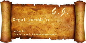 Orgel Jordán névjegykártya